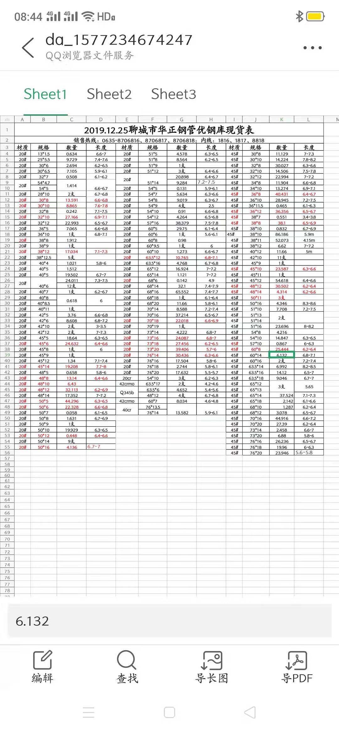 華正鋼管2019年12月30號(hào)庫存表(圖1)